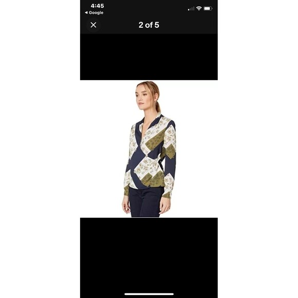 FIRM Ted Baker Pheadra Pearl Printed Wrap Blouse Size 2 EUC - Picture 3 of 8